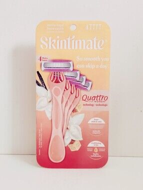 ⭐4/$15 Skintimate Vanilla Sugar 4-Blade Disposable Razors, 4CT